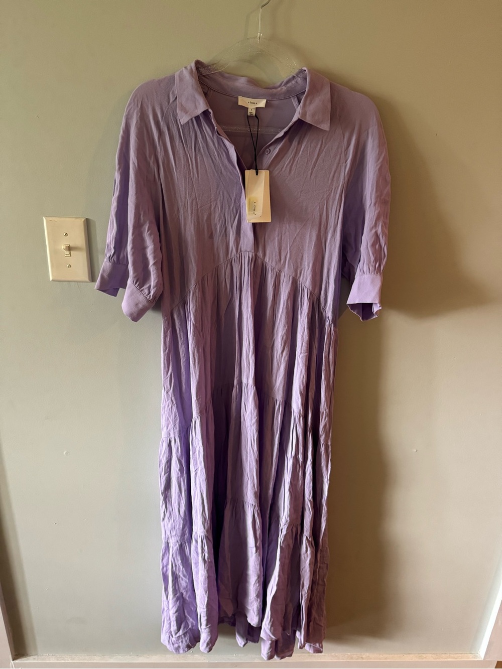 Lavender Collared Tiered Maxi Dress - Womens